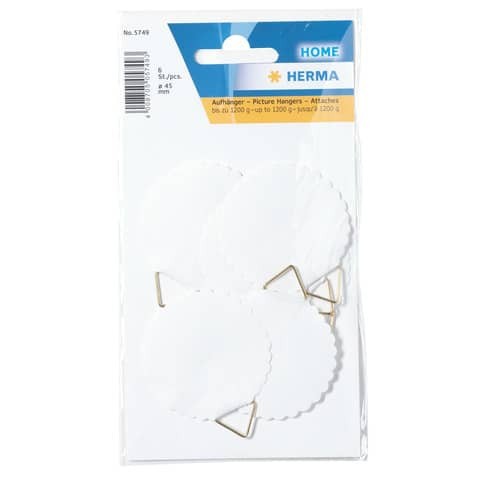 Bildaufhänger Ø45 mm Leinen HERMA 5749 6 St. wasserlöslich gummiert