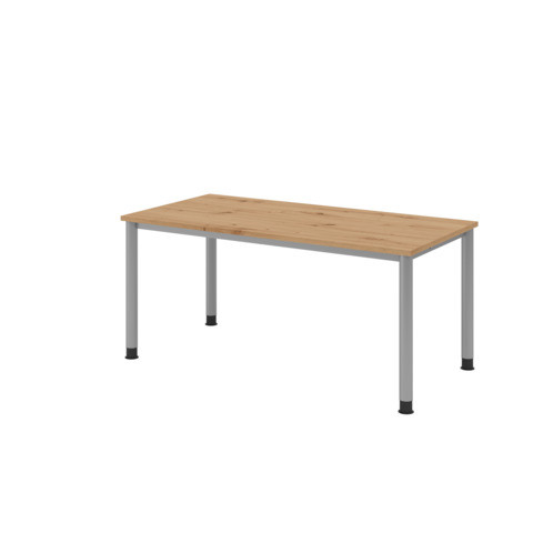 Schreibtisch Fü.silber/ asteiche/silber HAMMERBACHER VHS16/R/S 160x80cm