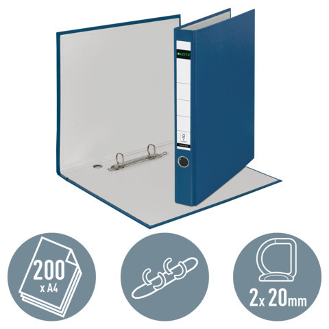Ordner Plastik A4 blau LEITZ 1014-00-35 35mm