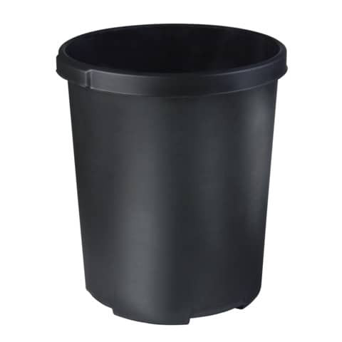 Papierkorb Klassik XXL 50l rund schwarz HAN 1836-13 2 Griffmulden