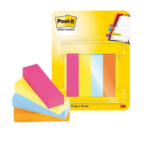Index Marker Papier 4x50BL Pop POST-IT 670-4-POP 15x50mm