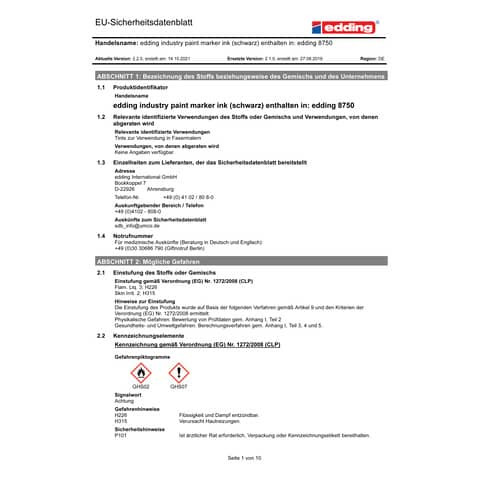 Lackmalstift schwarz EDDING 8750-001