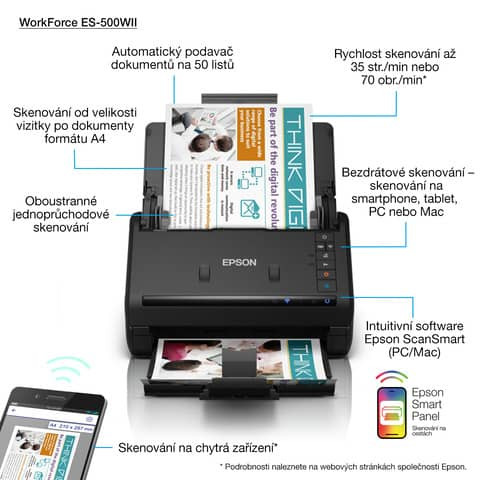 Scanner WorkForce ES-500W II schwarz EPSON B11B263401