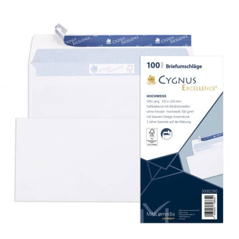Briefhülle DL HK 100g weiß CYGNUS EXCELLENCE 30002392 100ST