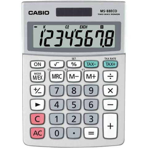 Taschenrechner 8-stellig CASIO MS-88ECO 30,7x103x145mm