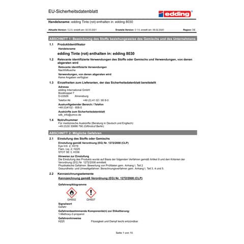 Spezialmarkierstift NLS rot EDDING 8030-002 1,5-3mm