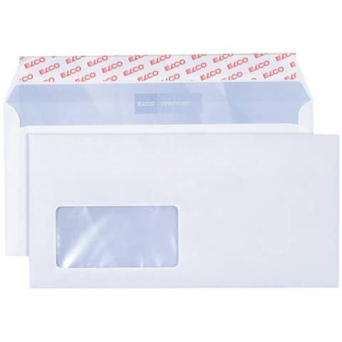 Briefumschlag premium - C6/5, hochweiß, haftklebend, Innendruck, mit Fenster, 80 g/qm