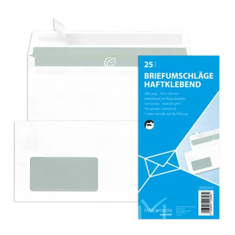 Briefhülle DL m.Fe HK 80g weiß 30002411 25ST
