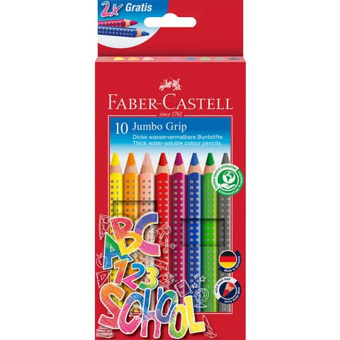 Farbstiftetui 8+2Gratis Jumbo Grip FABER CASTELL 280922