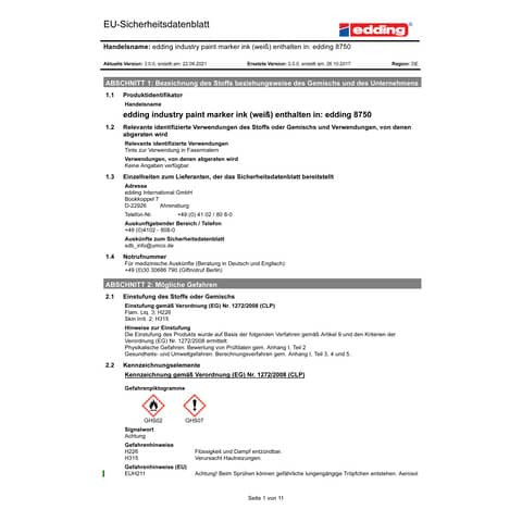 Lackmalstift weiß EDDING 8750-049