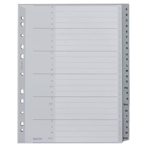 Register A4 A-Z grau LEITZ 12610085 Plastik 24tlg.