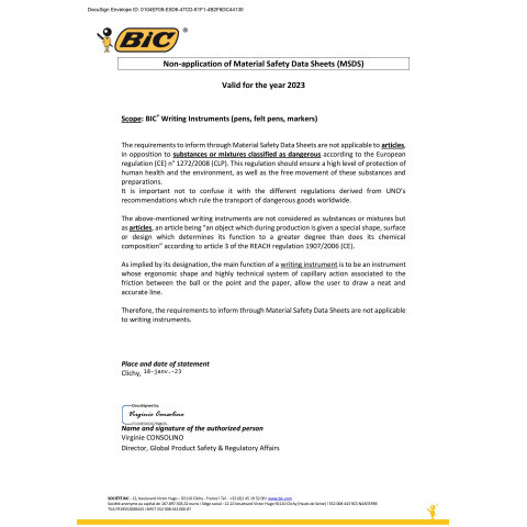 Kugelschreiber Cristal F schw. BIC 872731 gelber Schaft