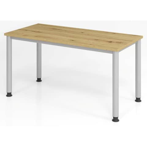 Wandschreibtisch 120x67,2cm Asteiche/sil HAMMERBACHER VHS612/R/S H-Serie