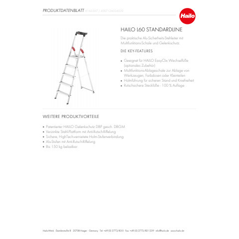 Sicherheitsleiter L60 StandardLine HAILO 8160-507