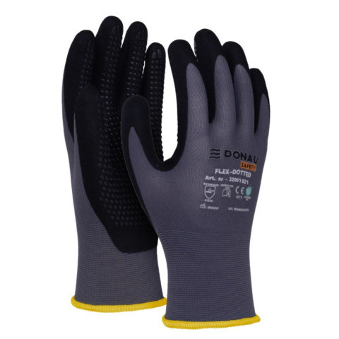 Arbeitshandschuh Professional, Größe 8=M, Noppen, Kategorie II, grau/schwarz Kategori II DONAU