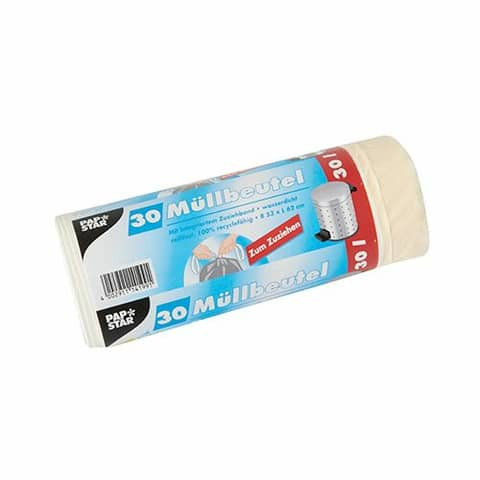 Müllbeutel mit Zugband, LDPE 30 l 30St. PAPSTAR 14199 62x53cm