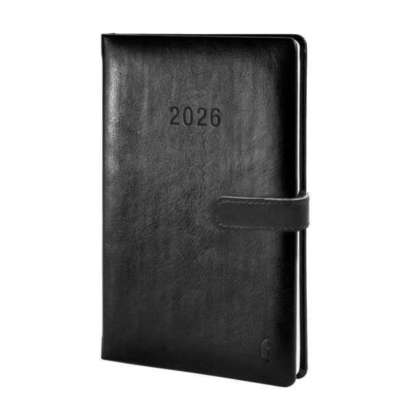 Buchkalender Hardcover A5 2026 schwarz CHRONOPLAN 50806 Wochenplan