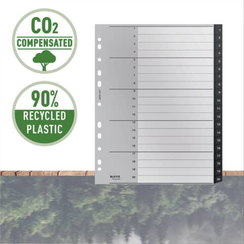 Ordnerregister Recycle 1-20 PP schwarz LEITZ 1211-00-00