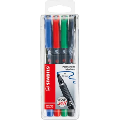 Folienstift OHPen M Etui 4 Farben STABILO 843/4 permanent
