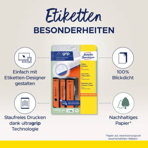 Ordneretikett 38x297mm rot ZWECKFORM L4748-20 100ST