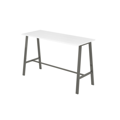 Stehtisch 175x68x104cm weiß/stahl HAMMERBACHER MONT.VMPA17/W/T