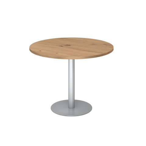 Besprechungstisch rund asteiche/silber HAMMERBACHER VSTF10/R/S 100 cm