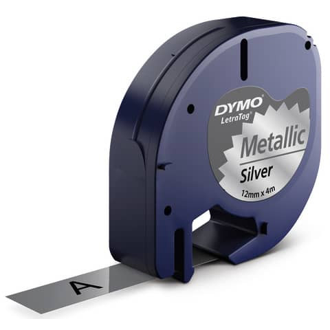 Prägeband silbermetallic/schwarz DYMO S0721730 12mm 4m