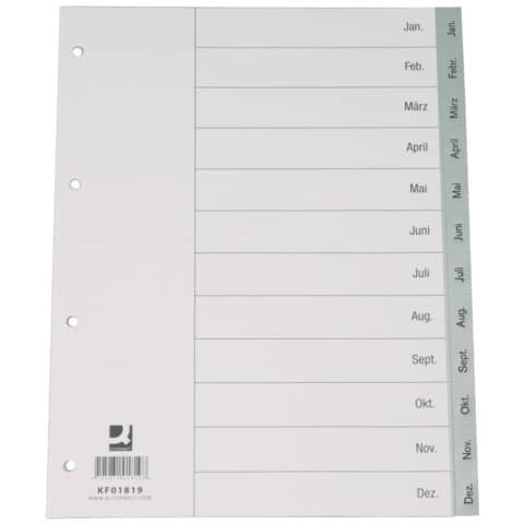 Register Plastik A4 JAN-DEZ Q-CONNECT KF01819