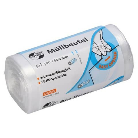 Müllbeutel 30L aus HDPE 500x600 mm UNIVERSAL PLUS 49902