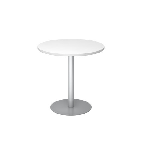 Besprechungstisch rund weiß/silber HAMMERBACHER VSTF08/W/S rund 80cm