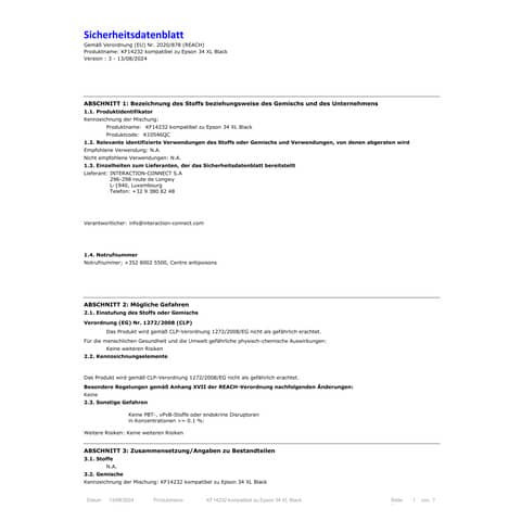Tinte ersetzt Epson T34XL-Multi Q-CONNECT KF14232