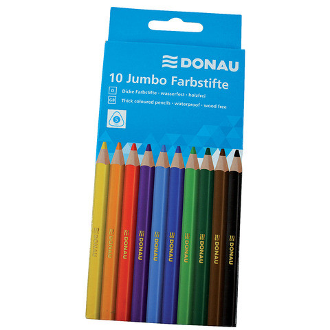 Farbstifte Jumbo 10ST Karton-Etui DONAU 3810003-99