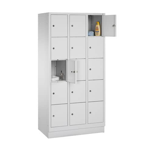 Fächerschrank 3x5 Fächer h.grau CP 8020-305/RAL7035 S10000