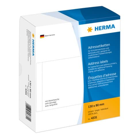 Adressetiketten 130x80mm HERMA 4331