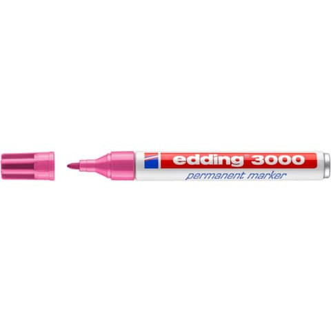 Permanentmarker 3000 1,5-3mm rosa EDDING 3000-009 Rundspitze nachfüllbar