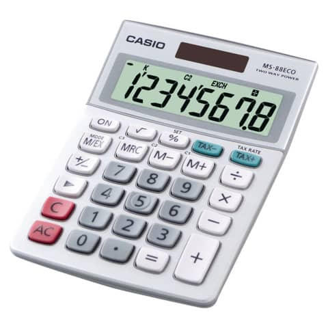 Taschenrechner 8-stellig CASIO MS-88ECO 30,7x103x145mm