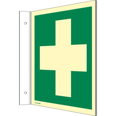 Fahnenschild Erste Hilfe ISO7010 MOEDEL 65627 148x148mm
