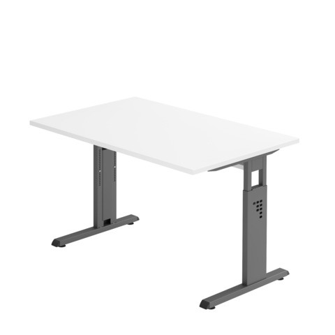 Schreibtisch 120x80cm weiß/graphit HAMMERBACHER MONT.VOS12/W/G