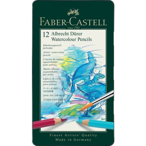 Farbstiftetui Aquarell 12ST Dürer FABER CASTELL 117512 Metalletui
