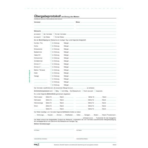 Mietvertrag A4 4x 2BL RNK 524 SD Universal