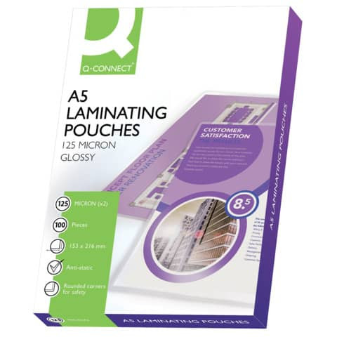 Folientasche A5 2x125mym 100ST Q-CONNECT KF04108