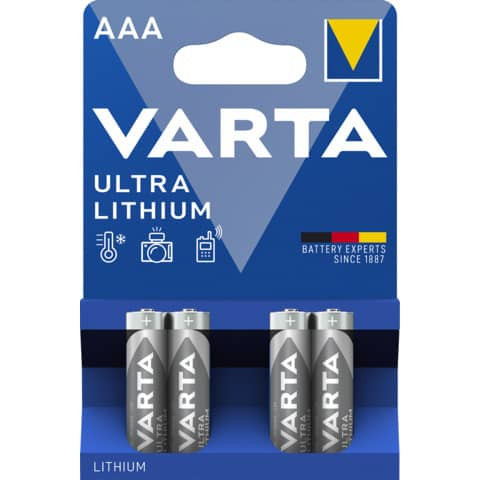 Batterie AAA 4ST VARTA 6103 301 404 Lithium