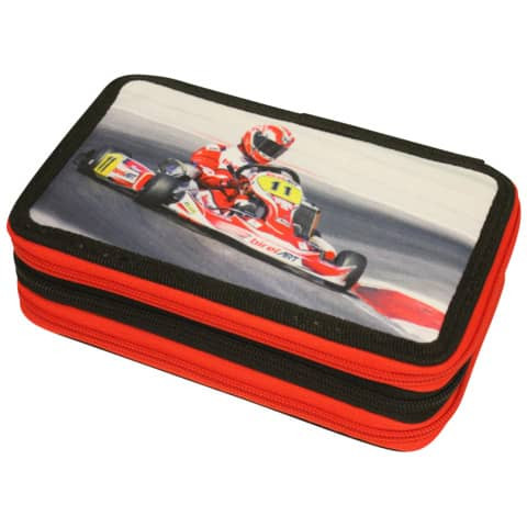 Schüleretui Motiv Kart DONAU 6776100-14 gefüllt