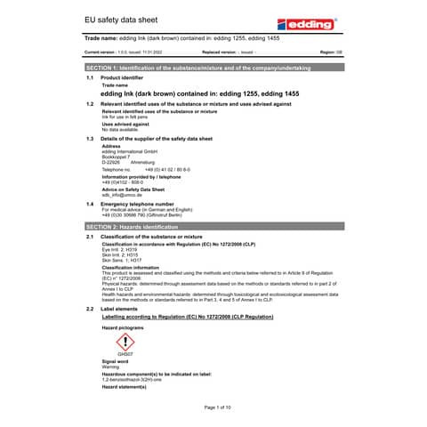 Calligraphypen braun EDDING 125520-018 2,0mm