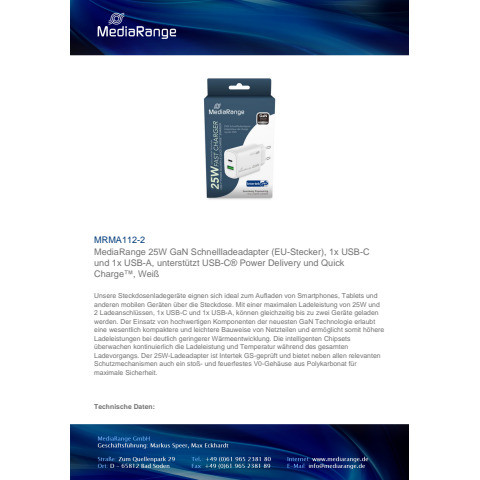 Ladegerät Steckdose 2x USB weiß