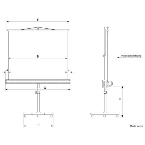 Projektionsleinwand fahrbar St FRANKEN XFSL20 200x200cm