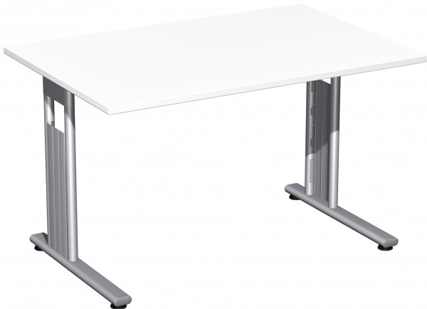 Schreibtisch feste Höhe, 1200x800x720, Weiß/Silber
