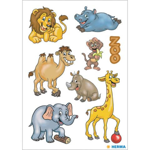 Schmucketikett Zootiere 24 Stück HERMA 3334 Decorsticker