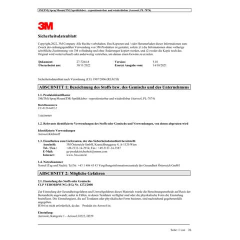 Sprühkleber Spray Mount 400ml 3M 12066922/051847