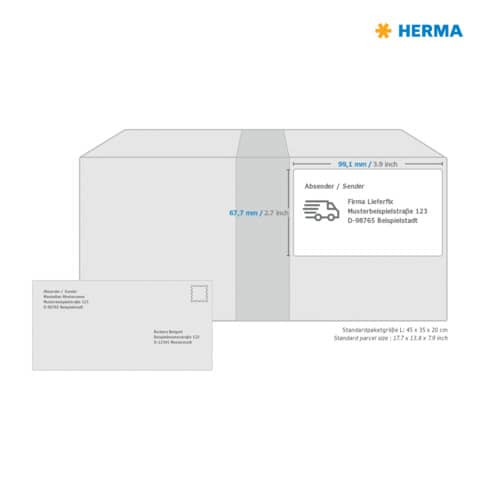 Universaletiketten 99,1x67,7 mm neongelb HERMA 5144 160 Stück permanent haftend